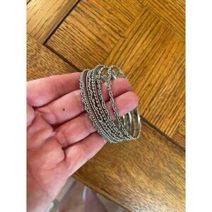 Set up five fashion, jewelry, silver style bracelets